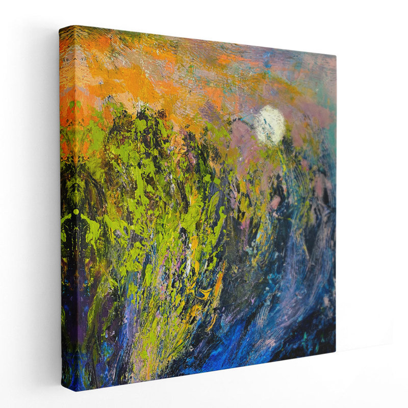 Marsh II Moonrise - reproduction d'art sur toile, H 30 po x l 30 po