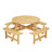 Outdoor 8 Person Picnic Table, 8 person Round Picnic Table with 4 Built-in Benches, Umbrella Hole, Outside Table and Bench Set for Garden, Backyard, Porch, Patio,  Natural-1397401005