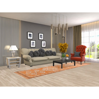 Orange Wool Oushak Turkish Runner Rug 3x11