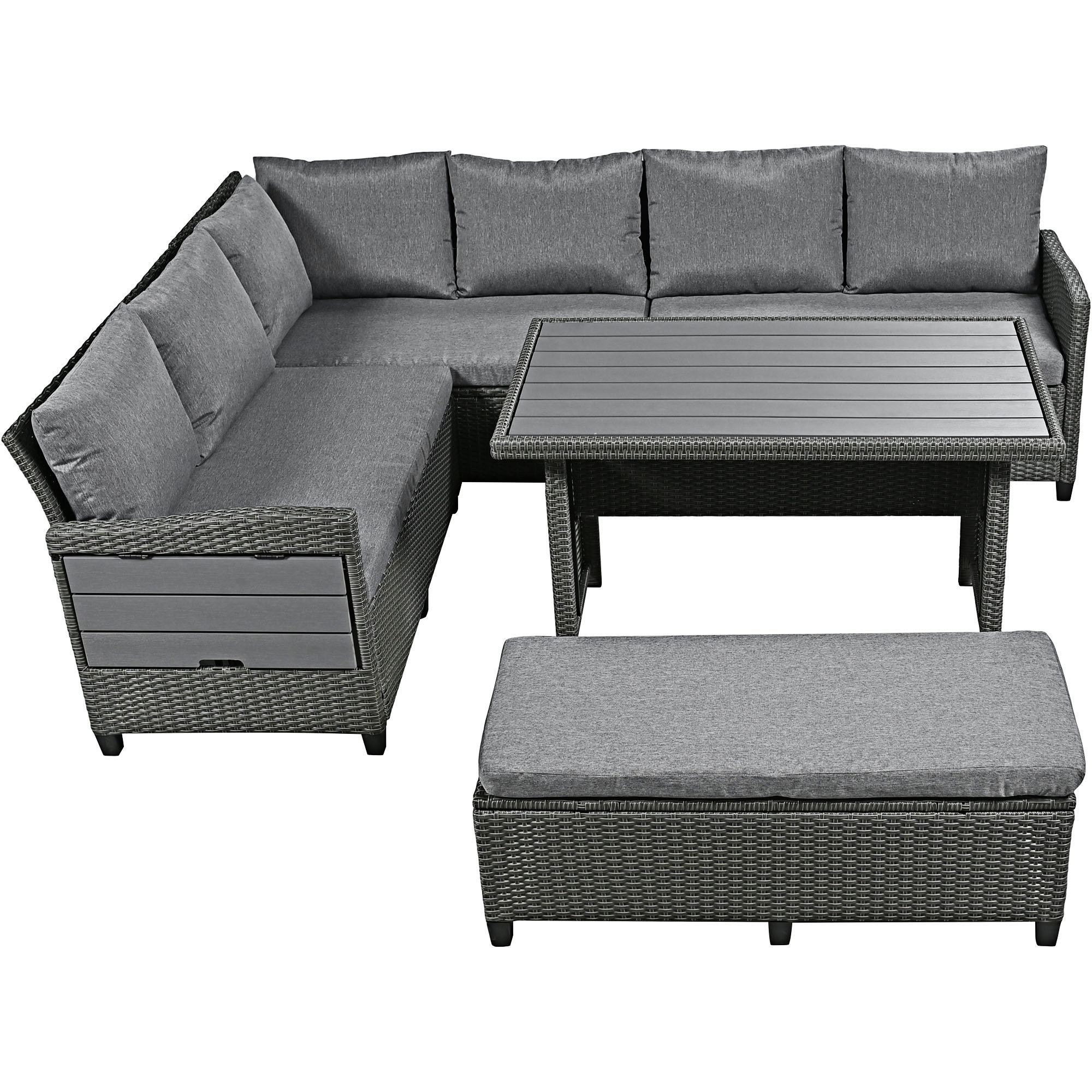 Latitude Run® Cinda Outdoor Sectional Set Outdoor Sofa Set Wicker Patio