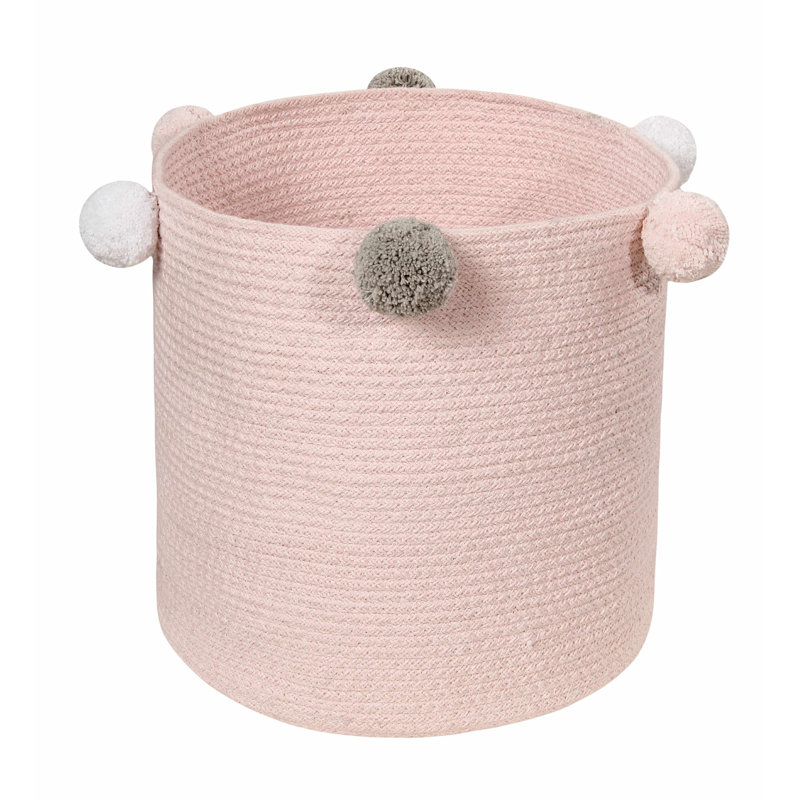 Bubbly Fabric Decorative Basket, Pink