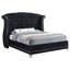 Tamsin Black Upholstered Eastern King Wingback Bed