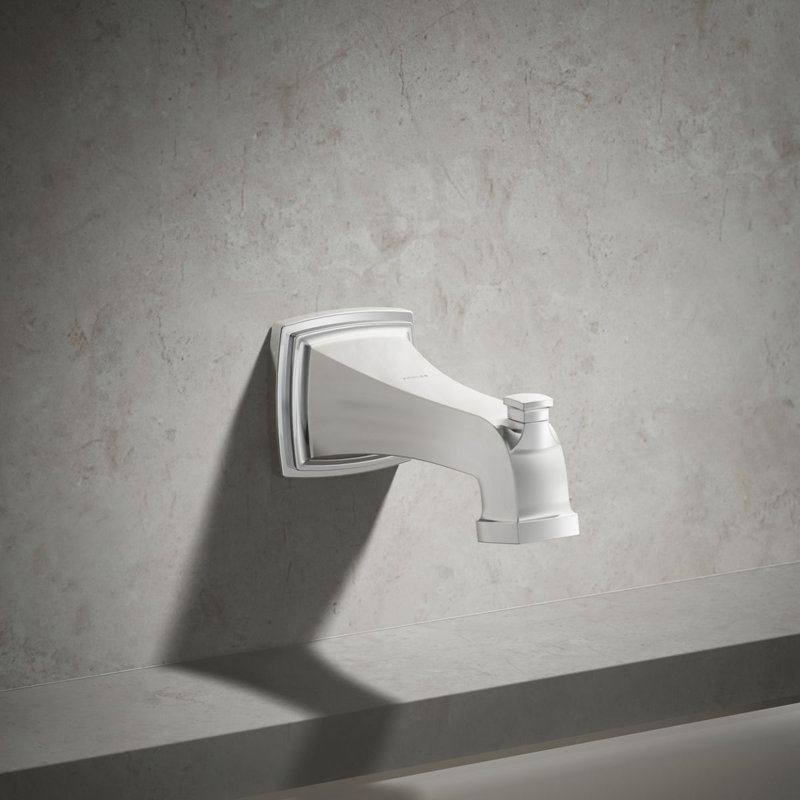 Riff Wall-Mount Diverter Bath Spout, White