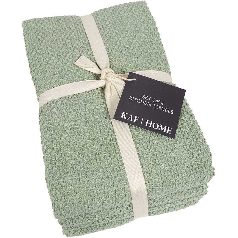 Popcorn Terry Towels, Green