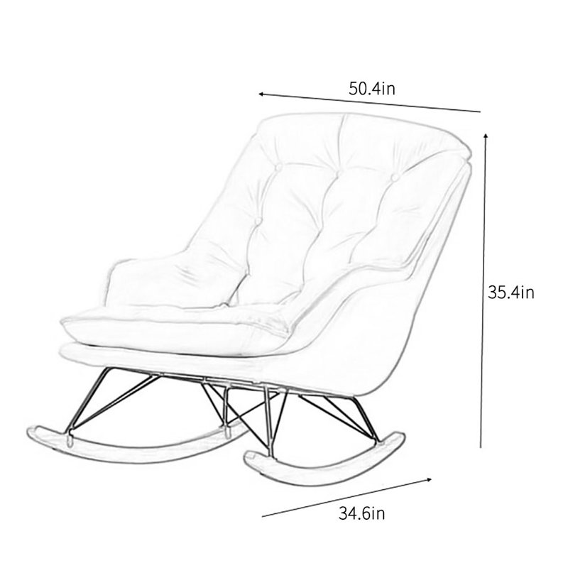 Chaise berçante de salon Nordic, Noir