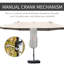 Parasol de patio extérieur de 15 pi, acier rectangulaire, garde-soleil double face, manivelle simple, parasol rectangulaire café par construction, garde, facile