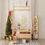 Structure de lit plateforme double avec escalier, matériau en bois massif, structure de lit simple, profil bas et design amusant enfantin, finition naturelle-485544994-485544993