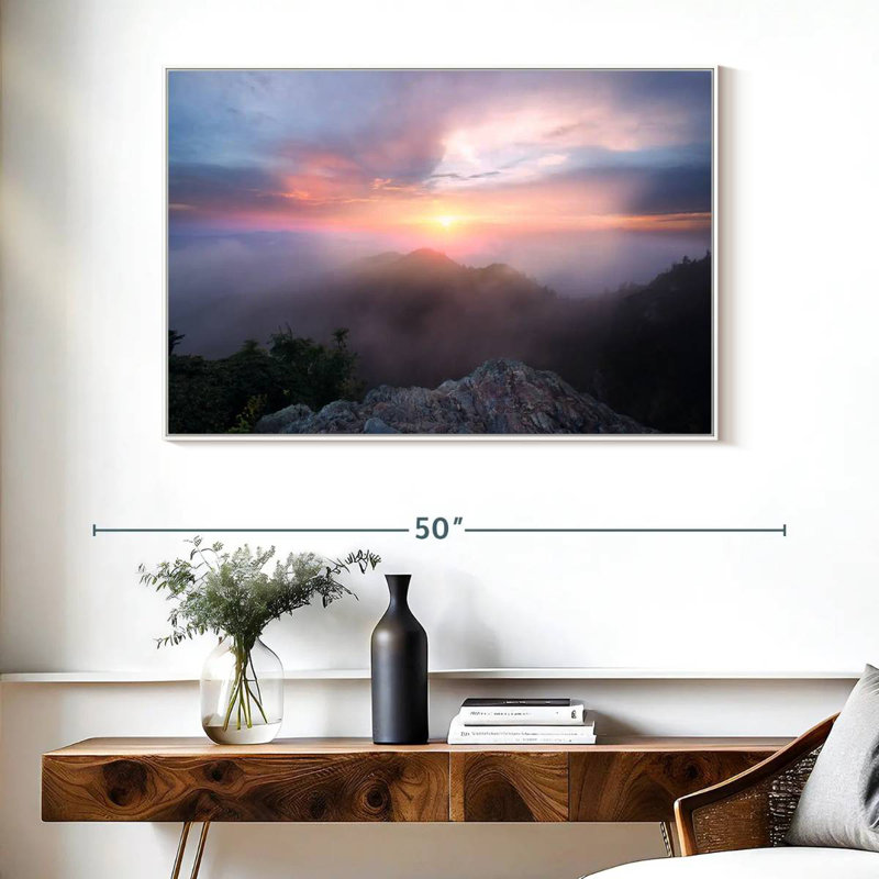 Paysage de Great Smoky Mountain, Cadre flottant blanc, 40 po x 27 po