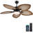 44"/52" Tropical plam Leaf Dimmable Ceiling Fan With Led Lights and Remote Control,Outdoor Waterproof Palm Leaf Ceiling Fan-746421007-746421005