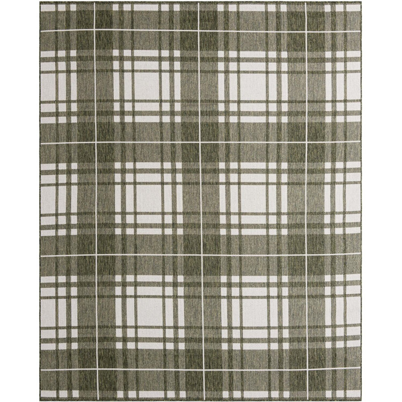 Tapis d'intérieur / extérieur de jardin à carreaux vert, Rectangle 9 pi x 12 pi