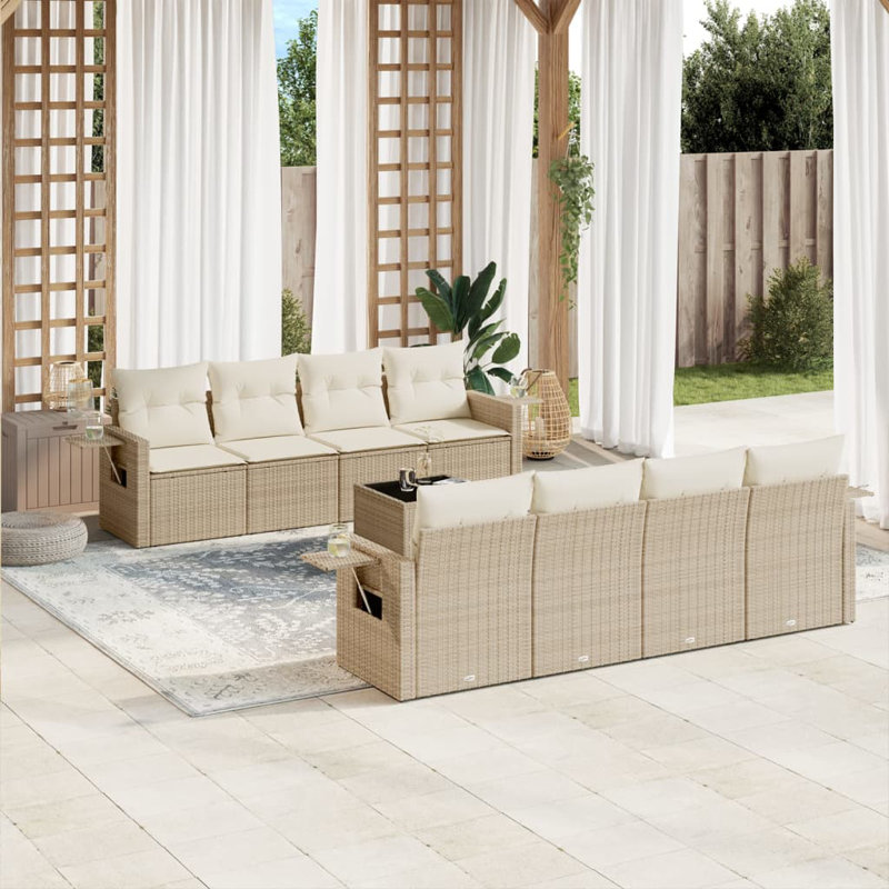  Garden Sofa Set Beige, Cream White