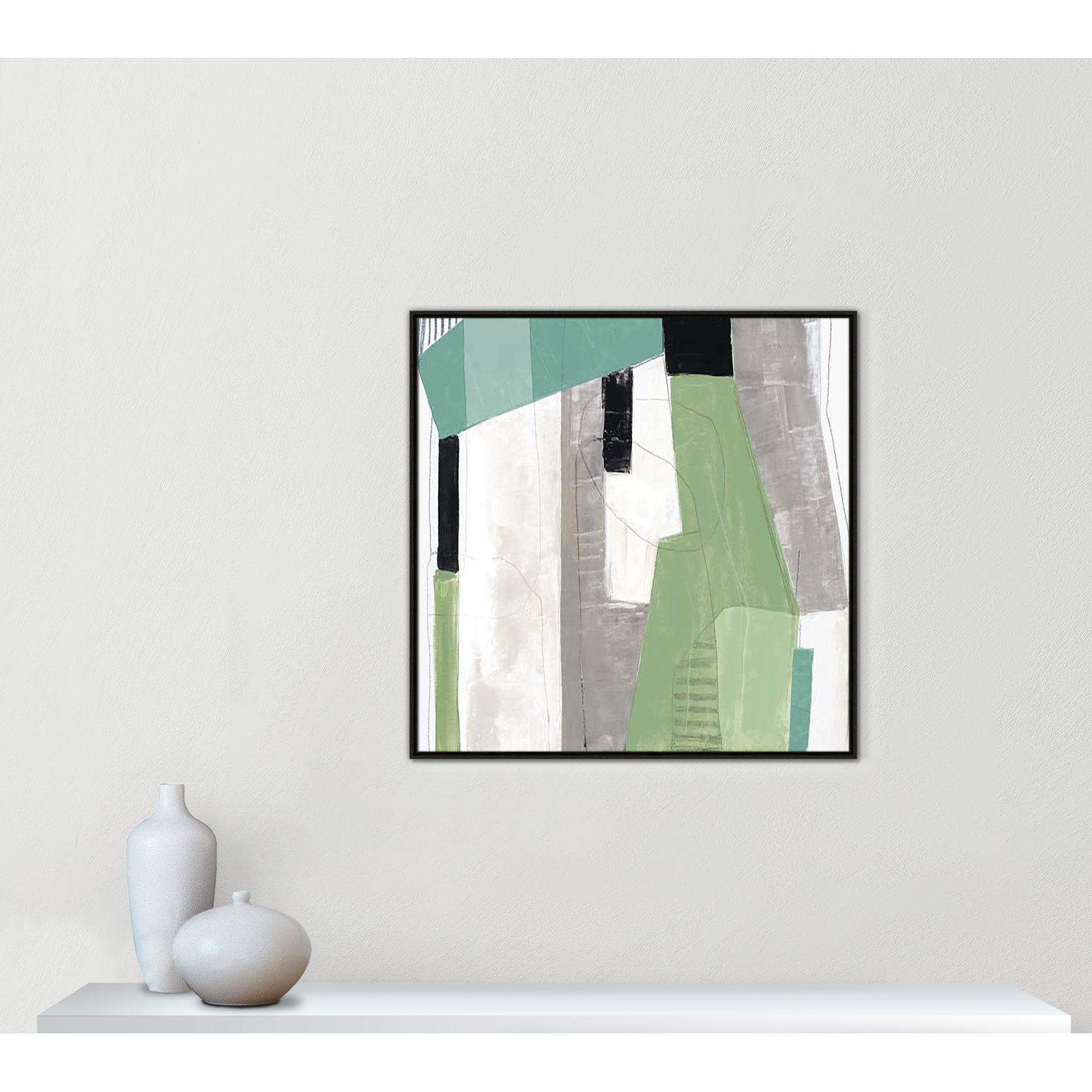 Evergreen Essence I by Tom Reeves, Espresso Floater Framed, 37.5" H x 37.5" W x 2" D