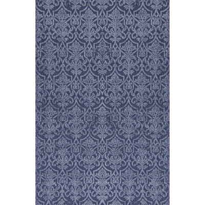 Jakat Damask Area Rug in Blue
