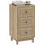 HOMCOM Bohemian Rattan Chest of Drawers 3 Drawer Dresser Living Room Oak