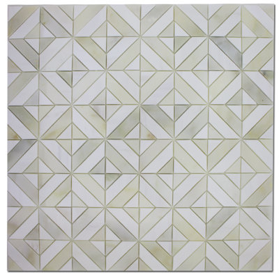 3" x 3" Marble Grid Mosaic Tile