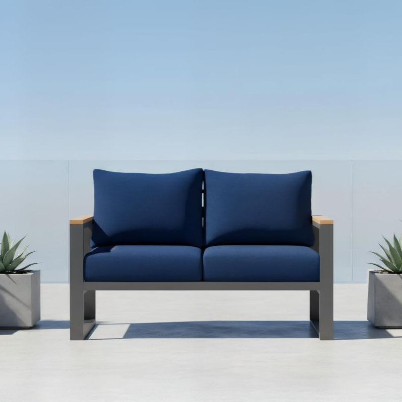 Causeuse d'extérieur en aluminium pour patio, Marine