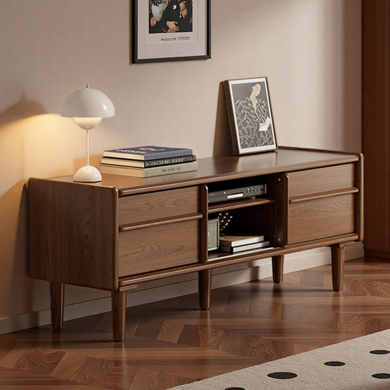Modern Retro TV Stand, 17.71"H x 13.77"L x 47.24"W, Nut Brown