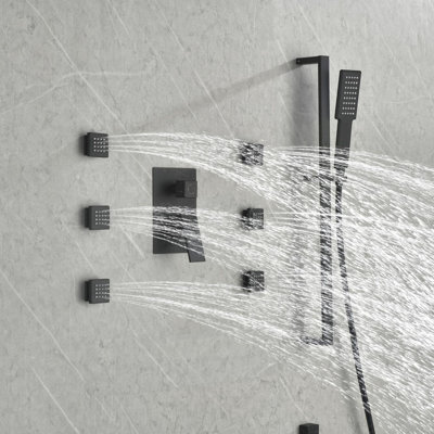 Wall Mounted Shower System with Bodysprays