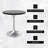 Heatherton 27" Round Dining Table with MDF Top and Brushed Silver Stainless Steel Pedestal Base Kitchen Table Seats 2-4 Person-205536111