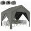 Outsunny 3 x 3 m Patio Gazebo with Netting Curtains Pitched Roof Dark Grey