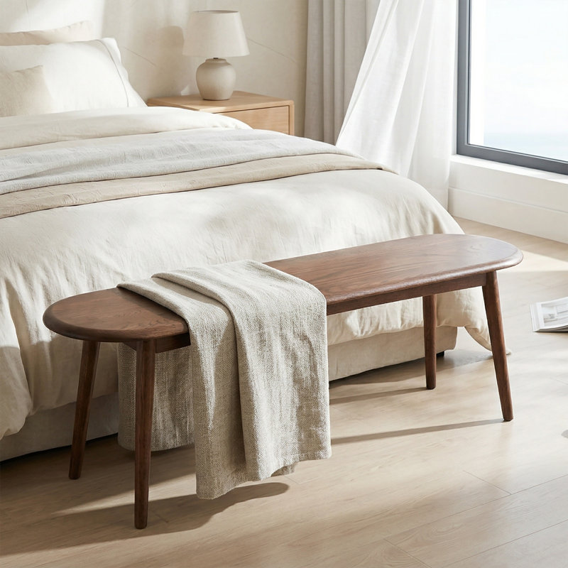 Solid Wood Bench, 16.15" H x 47.25" W x 11.82" D