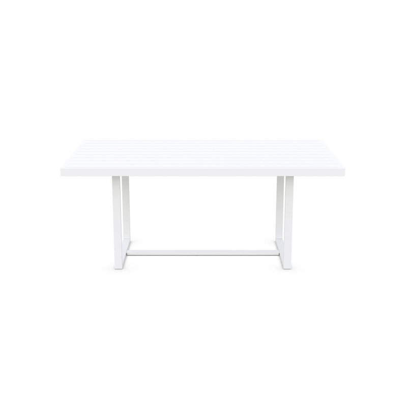 Pavia Power Coated Aluminum Dining Table, 39.37" W x 70.87" L x 29.13" H, Matte White