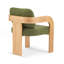 Ensemble de 2 chaises de salle à manger avec dossier coussiné, structure en bois massif-375041880-375041883