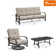 Chamber 4 Pieces Outdoor/Indoor Aluminum Patio Swivel Conversation Seating Group With Sunbrella® Cushions And Coffee Table For 5 Person