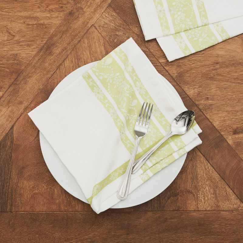Eckstein Rose Trellis Jacquard Cotton Napkin, Peridot