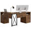 Bureau d'ordinateur de 63 po en forme de L avec prise de courant, grand bureau d'angle avec rangement-135252380