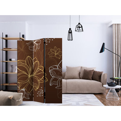 Glories 135cm W x 172cm H 3 - Panel Solid Wood Folding Room Divider
