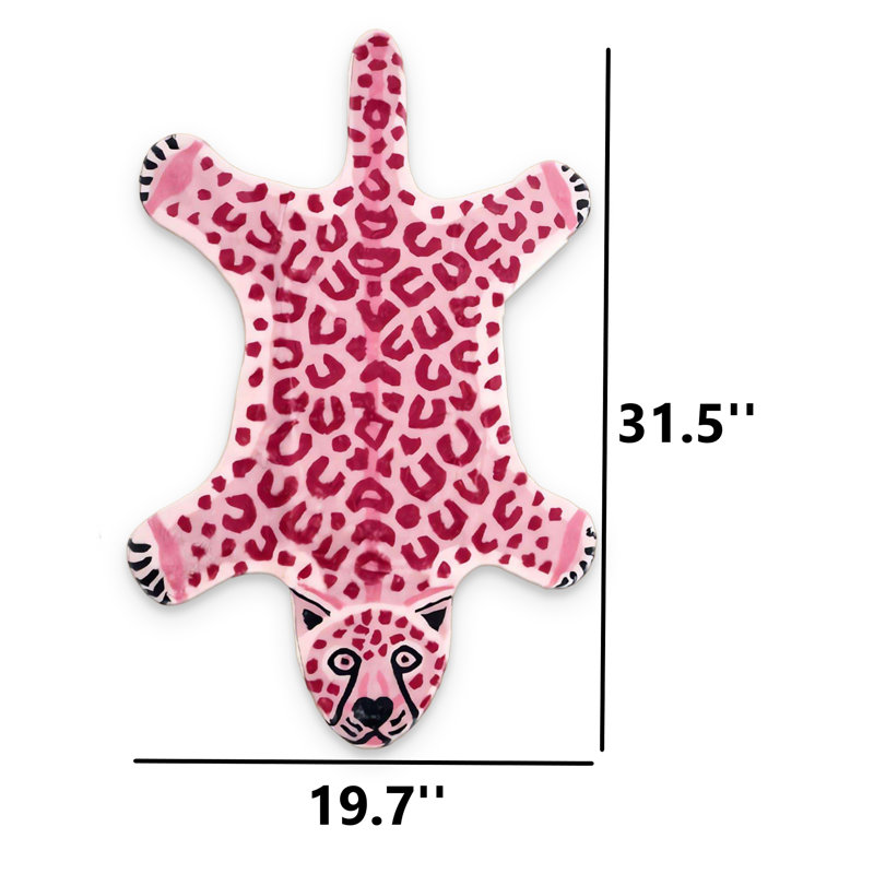 Bubblegum Pink Leopard Abstract Shaped Accent Rug