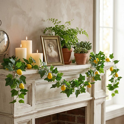  Faux fleurs artificielles pour la décoration de vignes artificielles et de vignes citronnées artificielles de Virginie 6 feuilles et feuilles vertes