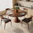 Round Mid-Century Farmhouse Solid Wood Dining Table-332879215