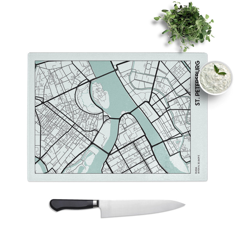 Map St Petersburg Russia Chopping Board, 28.5cm W x 39cm L
