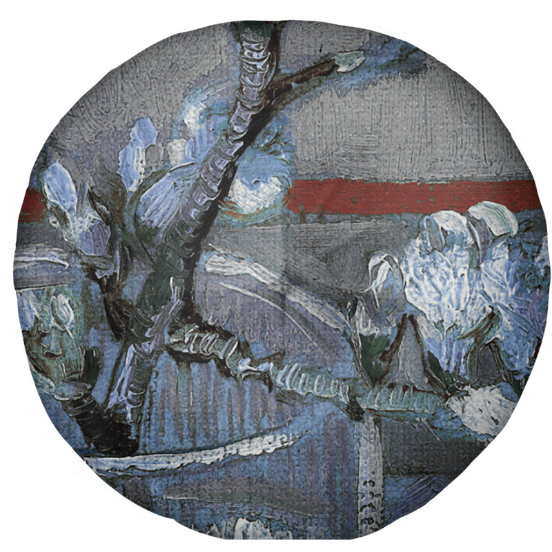 Coussin de plancher rond Vincent Van Gogh, 31,5 po x 63 po, Bleu