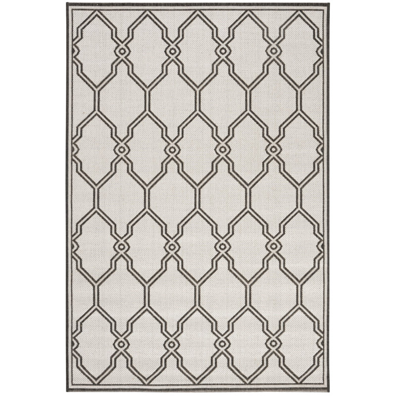 Tapis d'intérieur / extérieur à motif géométrique Miesha Performance, Rectangle 5 pi 3 po x 7 pi 6 po