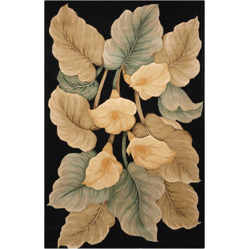 Fynn Wool Floral Indoor Rug, Rectangle 7'6" x 9'6"