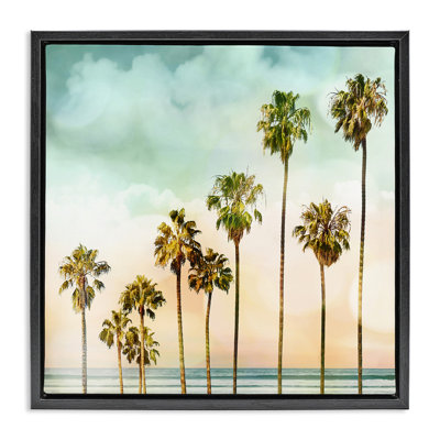 "Tropical Beach Palm Trees Grain", art mural sur toile flottante par Devon Davis