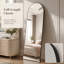 Miroir pleine longueur 64,64 x 21,21 cm avec support et cadre en alliage d'aluminium pour salon, fixation murale
