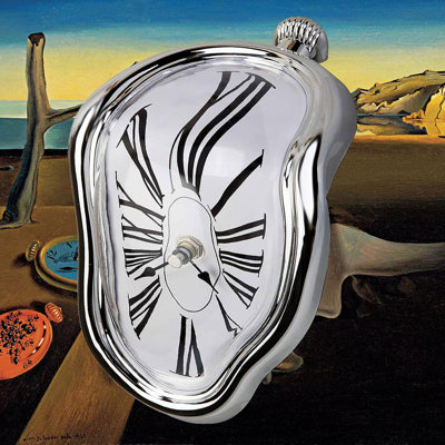 Farever Electric Clock in Silver with Alarm