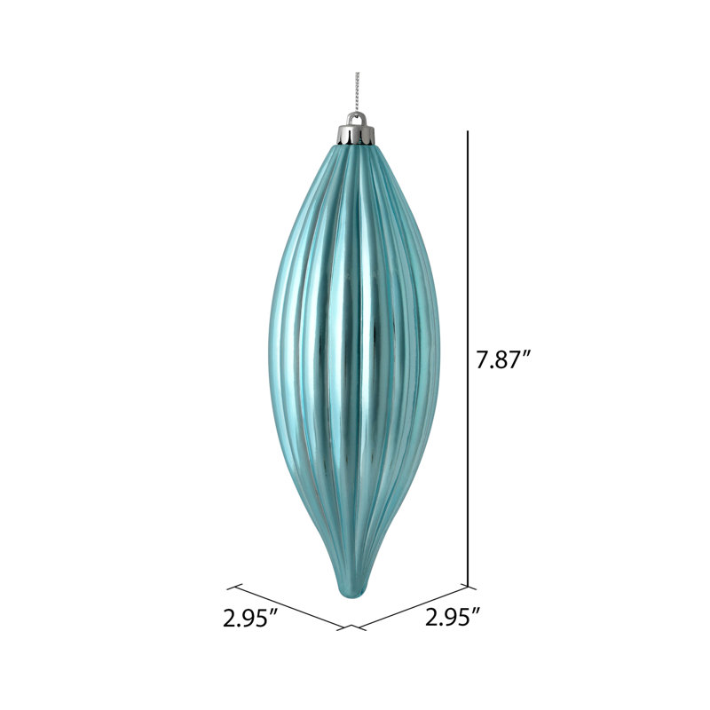 Ornement en forme de fleuron 8 po nLine, Bleu pastel