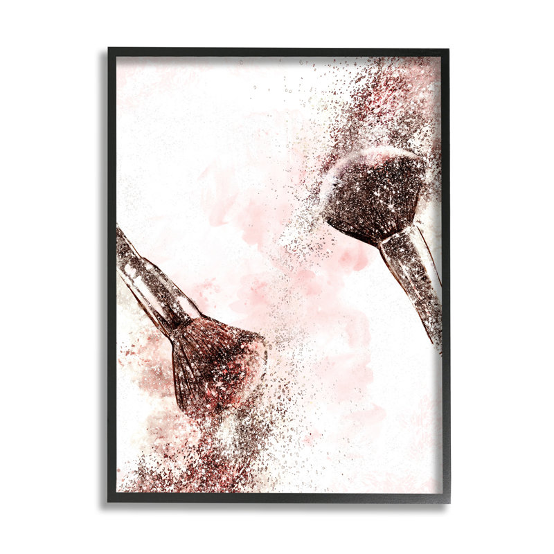 Pinceaux à maquillage Glam Sparkle, Giclée encadrée noir minuit, H 14 po x l 11 po