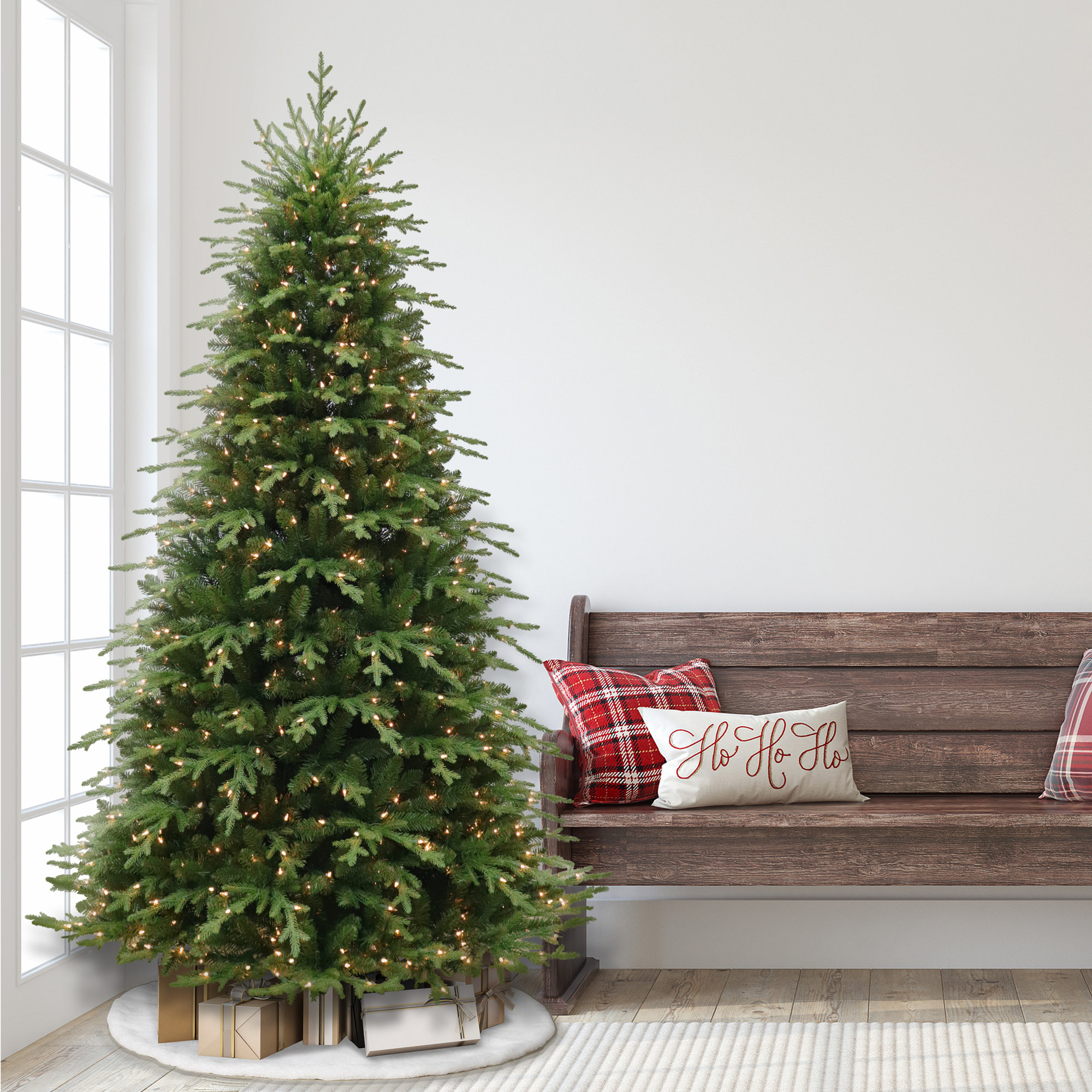 90' Lighted Artificial Fir Christmas Tree