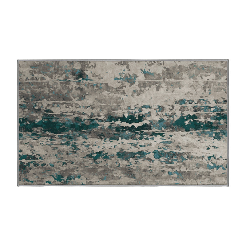 Tapis gris lavable à la machine GSIX03633, Rectangle 2 pi x 3 pi