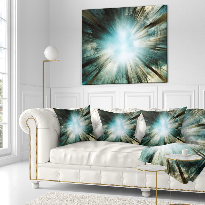 Lumière du ciel - coussin abstrait imprimé, 18 po x 18 po, Coussin décoratif