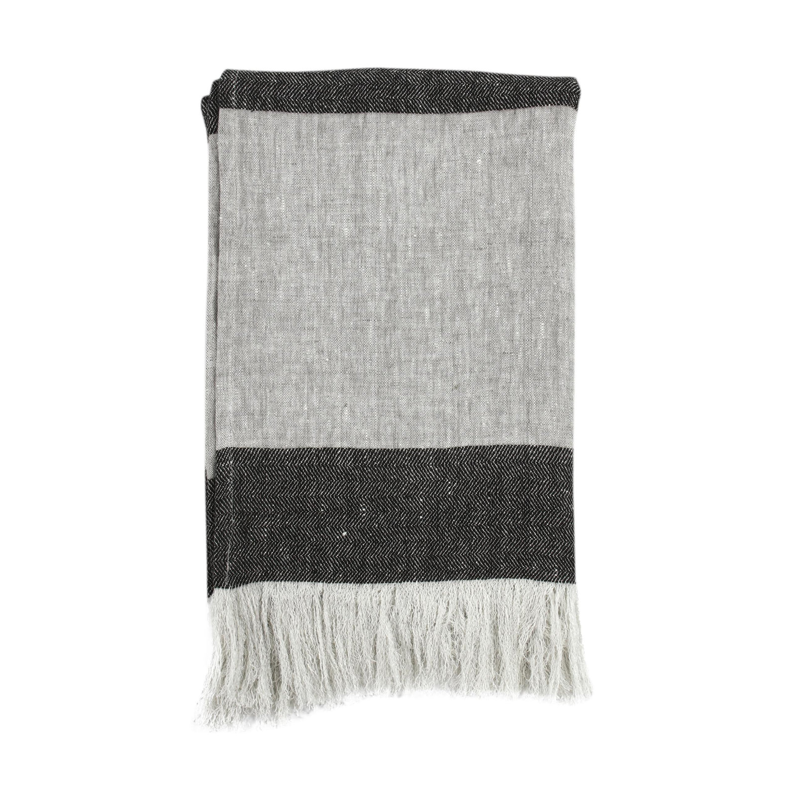 Talara Hand Woven Throw Blanket, Gray/Natural/Charcoal
