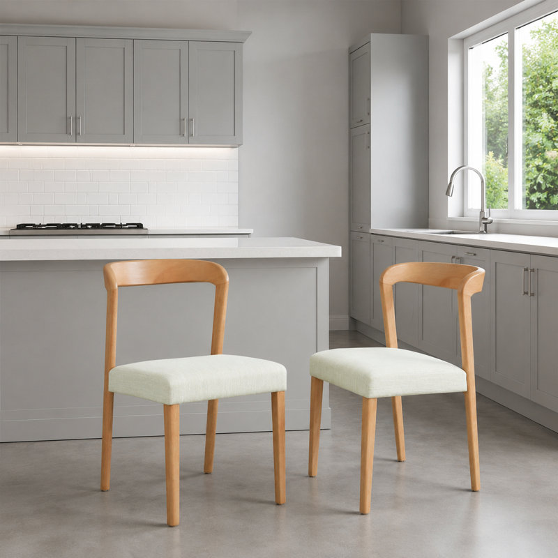 Ensemble de 2 chaises d'appoint de salle à manger rembourrées avec cadre en bois massif, sièges confortables de style minimaliste moderne, fabrication durable