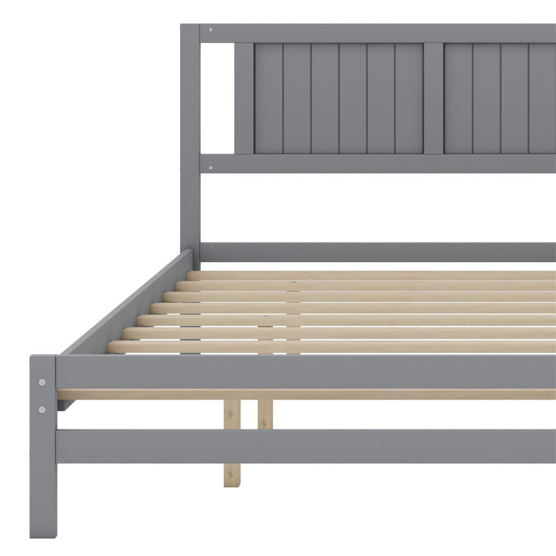 Lit plateforme avec lit gigogne réglable, Gris