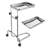 Mobile Mayo Stand Stainless Steel with 2 Pcs Trays on Wheels Adjustable Height for Hospital Dental Salon Tattoo